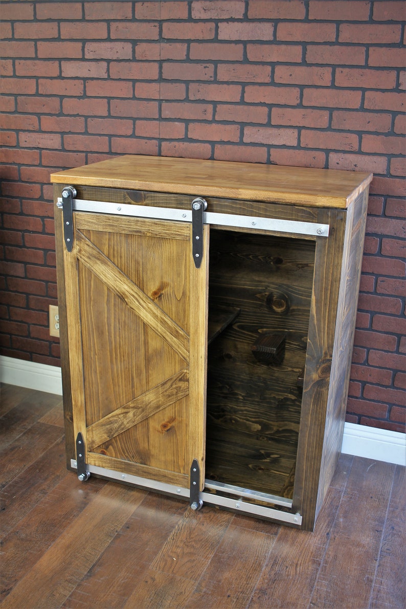 Cat Litter Box Storage Sliding Barn Doors / Custom Cat Home Etsy UK