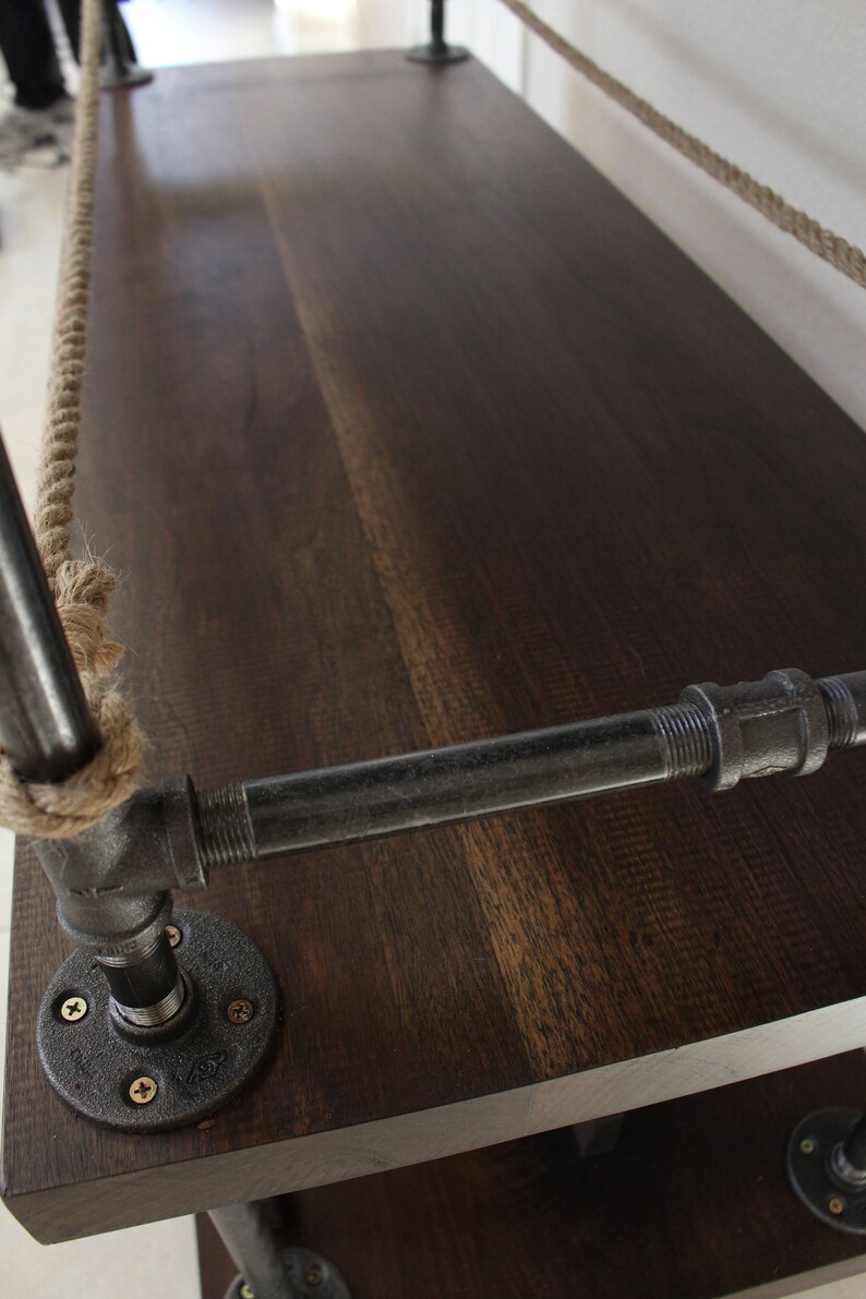 Rustic Pipe Bar Cart Industrial Pipe & Wood bar / Unique Etsy