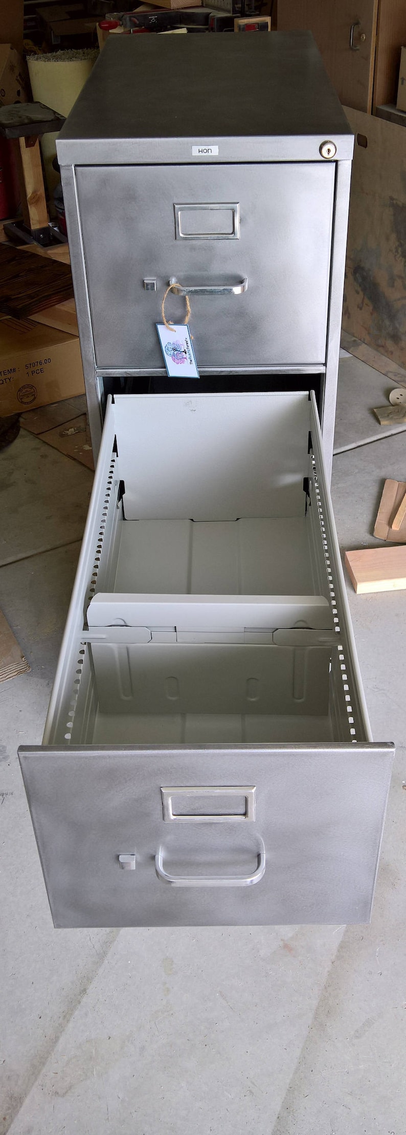 4-drawer Metal Filing Cabinet Refinished / letter & legal size / industrial cabinet / metal filing cabinet / industrial office / Hon image 3