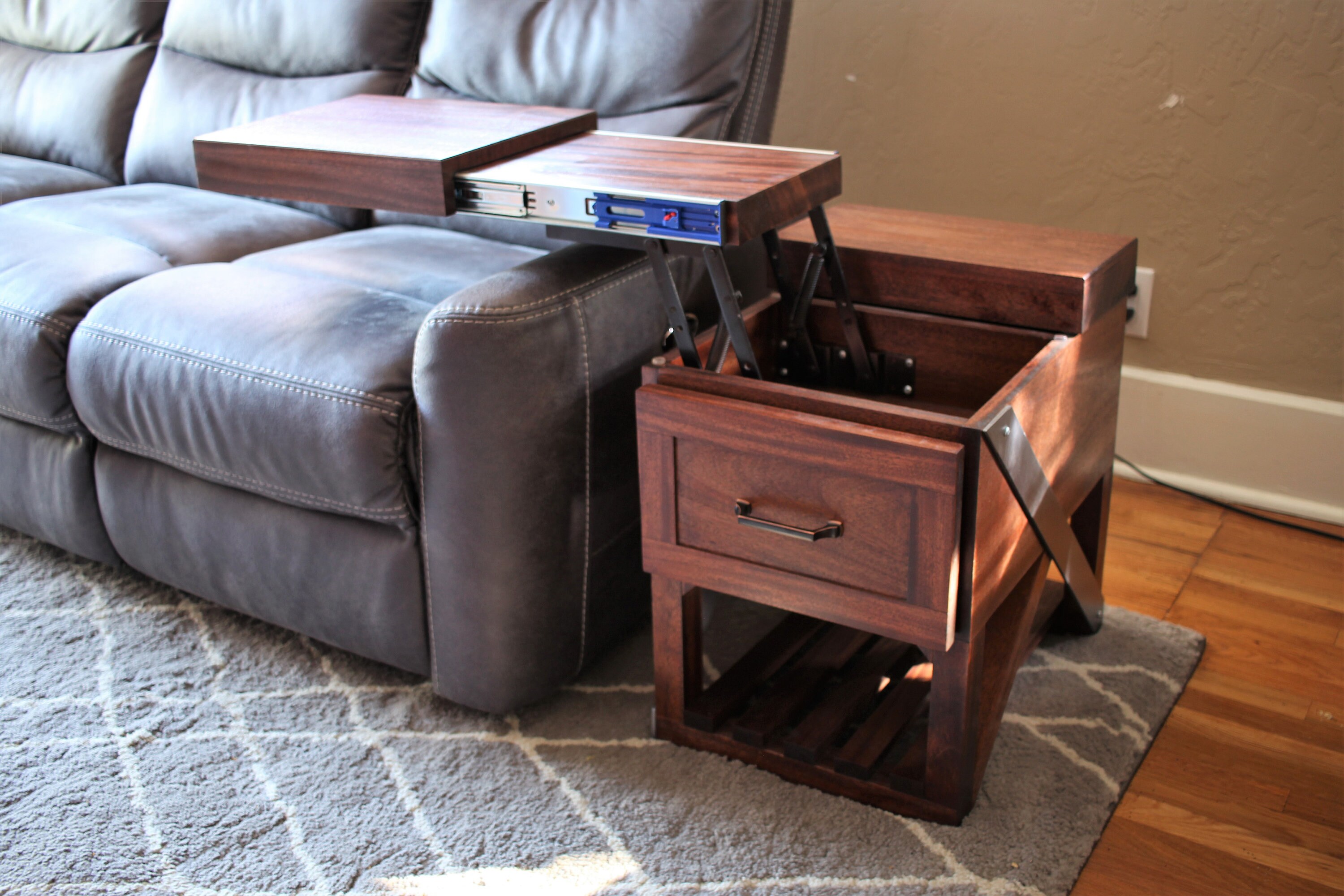 Couch End Table With Cabinet Lift Top Tv Table Cabinet Etsy Couch End Table With Cabinet Lift Top Tv Table Cabinet Etsy