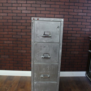Refinished 4 drawer Fire Proof FireKing Metal Filing Cabinet / industrial cabinet / metal filing cabinet / industrial office / Hon image 4