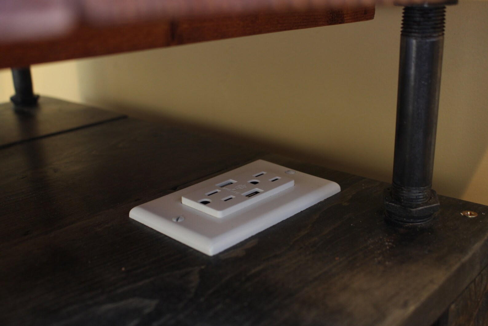 Solid Wood & Pipe bedside table / Handmade Rustic Industrial / Etsy