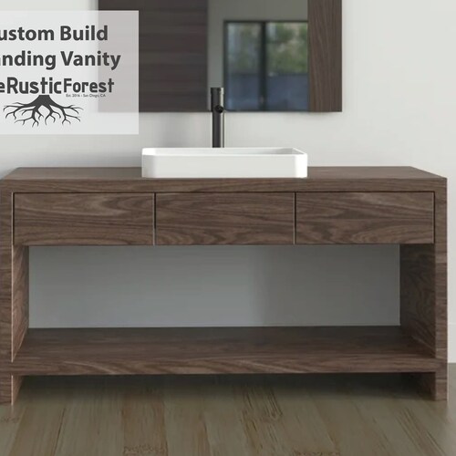 Essex Solid Wood Bathroom Vanity - Etsy