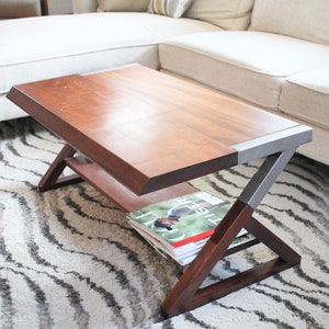Modern Coffee Table / living room Table / Handmade / sofa table / steel wood table / industrial rustic / contemporary storage Scandinavian image 1