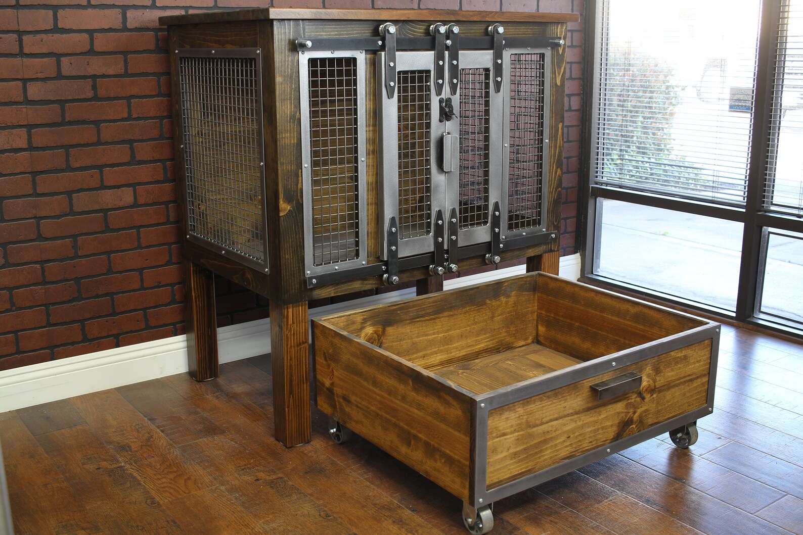 Rustic Doggie Rolling Day Bed Sliding Barn Doors / Dog House Etsy