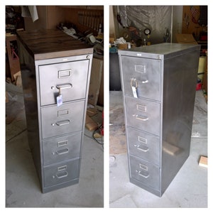 4-drawer Metal Filing Cabinet Refinished / letter & legal size / industrial cabinet / metal filing cabinet / industrial office / Hon image 4