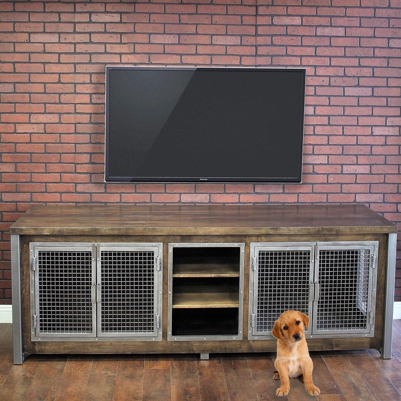 Dog Crate Console Credenza / Rustic Media Center / Urban Etsy