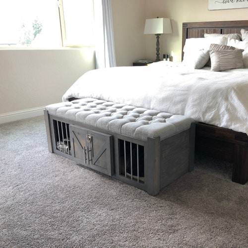 Dog Crate Ottoman With Stairs / Soft Cushion Top / Fully Etsy