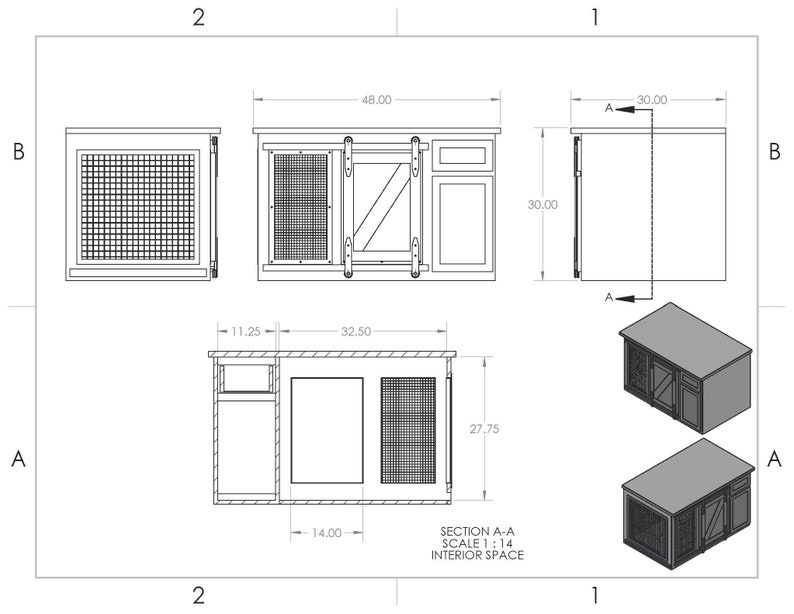 Dog Crate Cabinet and Drawer Sliding barn door / Fully Custom / House / Credenza / Unique / rustic furniture / farmhouse kennel / Custom image 5