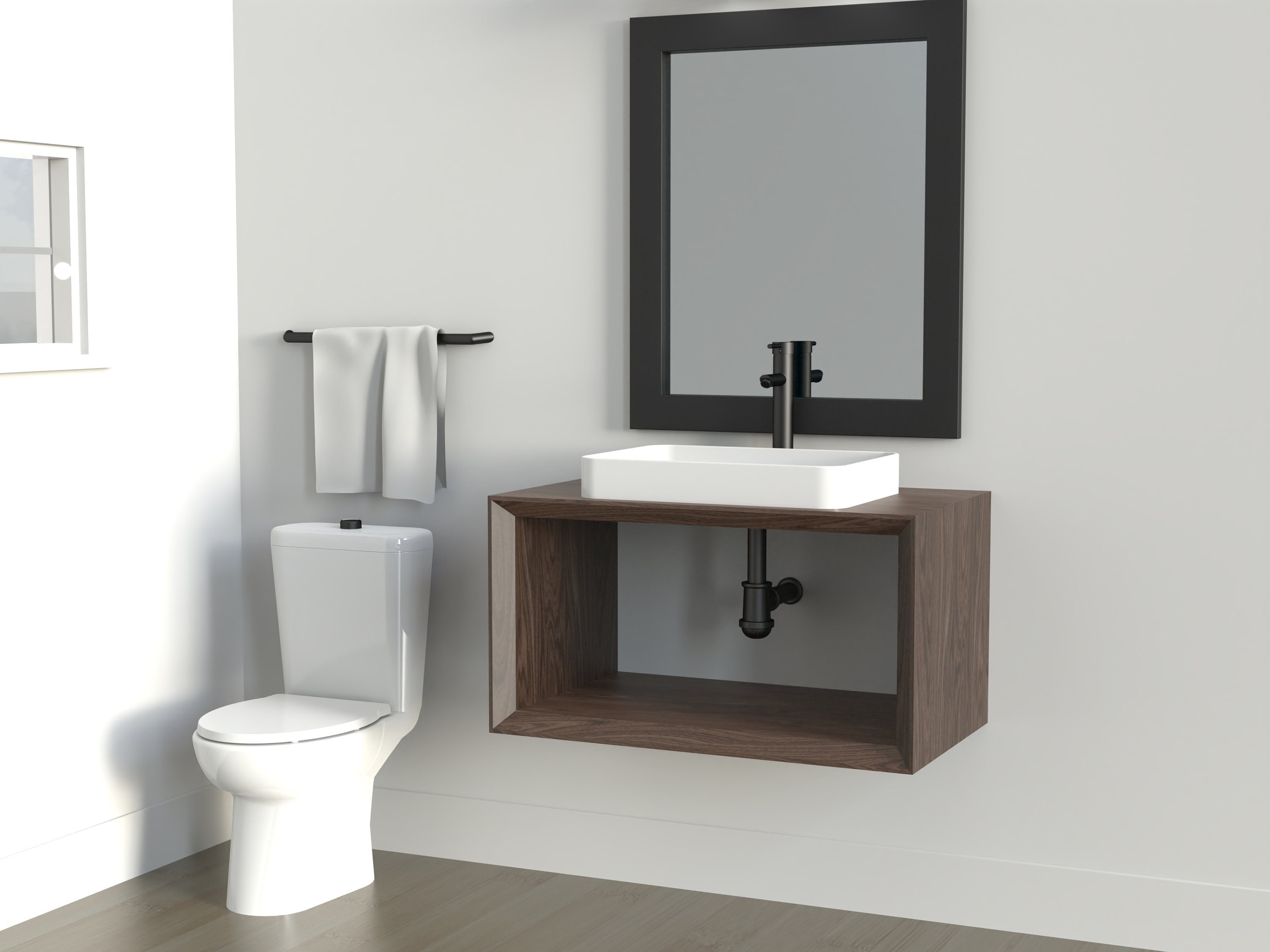 Bathroom Vanity Floating All Wood Scandinavian Industrial Etsy Bathroom Vanity Floating All Wood Scandinavian Industrial Etsy