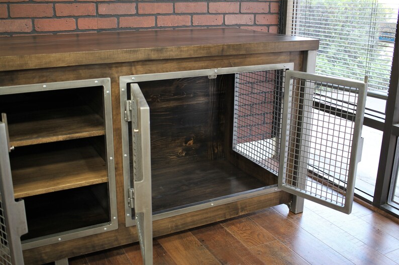 Dog Crate Console Credenza / Rustic Media Center / Urban Etsy