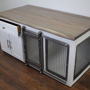 Add-on Option Wood Tops for our Dog Crates, Cat Boxes & Media Centers Live Edge