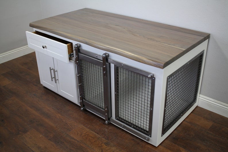 Add-on Option Wood Tops for our Dog Crates, Cat Boxes & Media Centers Live Edge