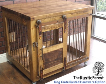 Add-on Option - Rusted Steel Hardware for our Dog Crates & Cat Boxes