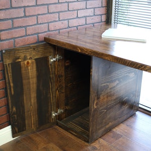 Farmhouse Desk / X legs and Cabinet / Solid Wood Butcher Block Top All wood / industrial / rustic office furniture / unique desk image 8