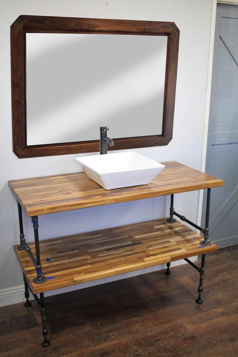 Bathroom Vanity With Pipe / Industrial Restroom / Pipe Vanity Etsy