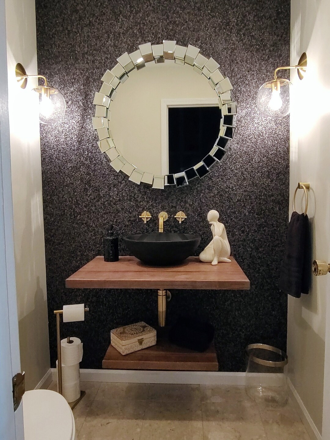 Modern Floating Bathroom Vanity Shelf in Solid Wood Many Options and ...