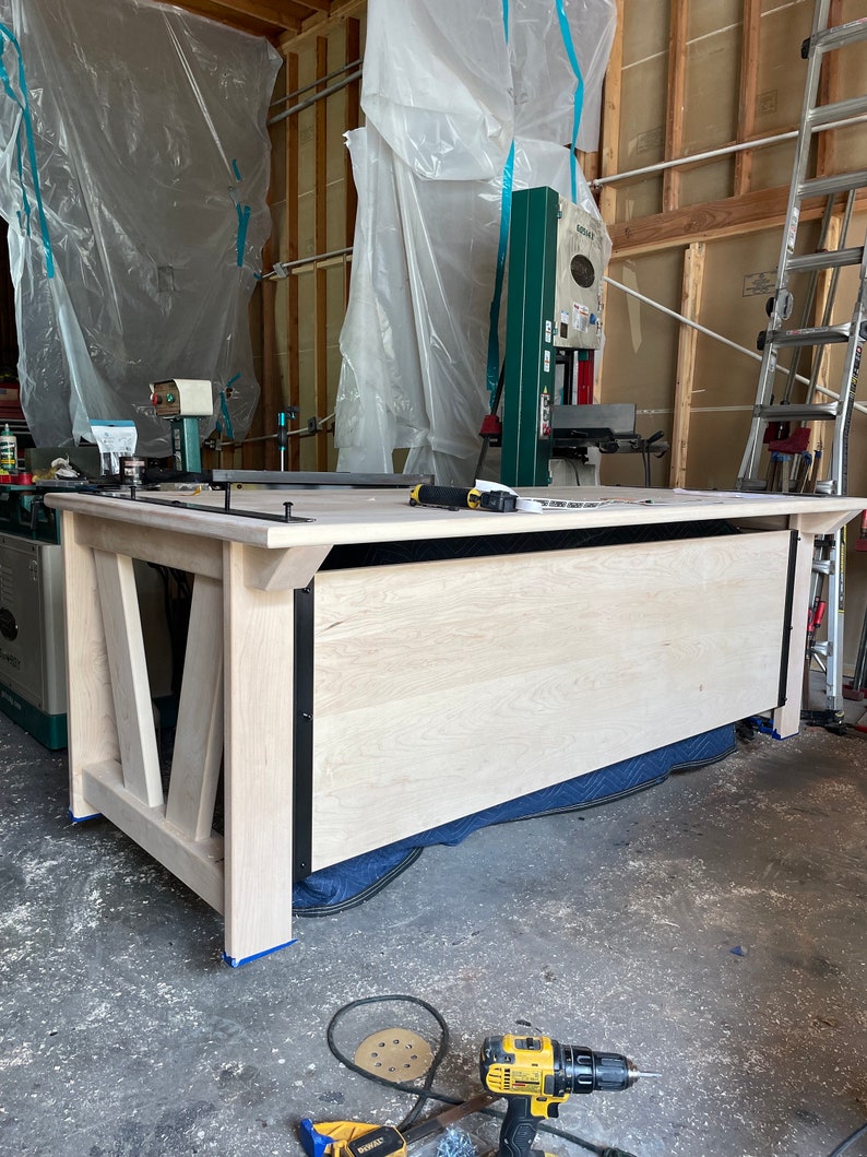 Modern Farmhouse Executive Desk, Solid Wood Rustic office desk custom build, Handmade in USA image 6