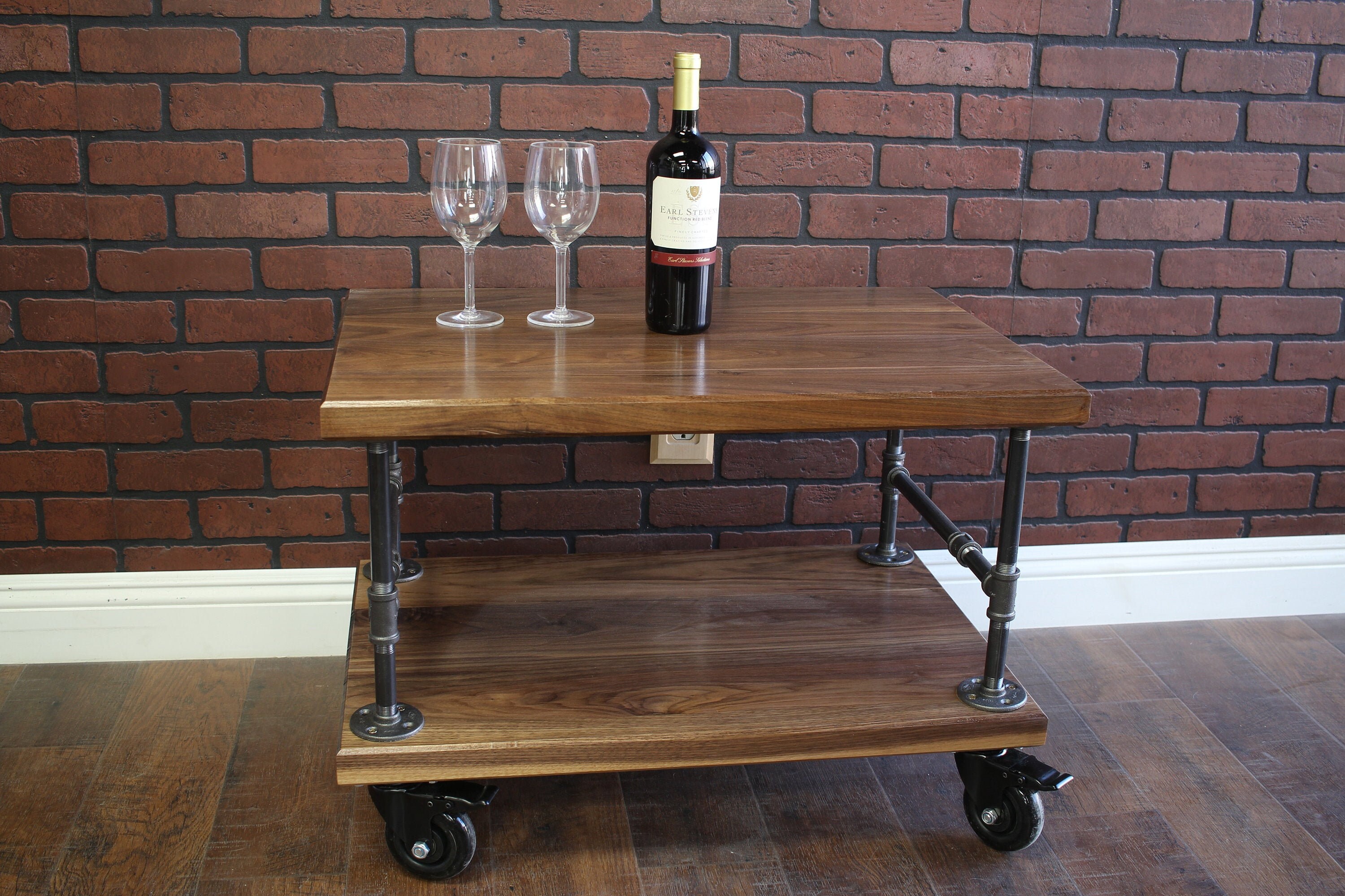 Rustic Coffee Table on castors Industrial Pipe & Wood Table Etsy