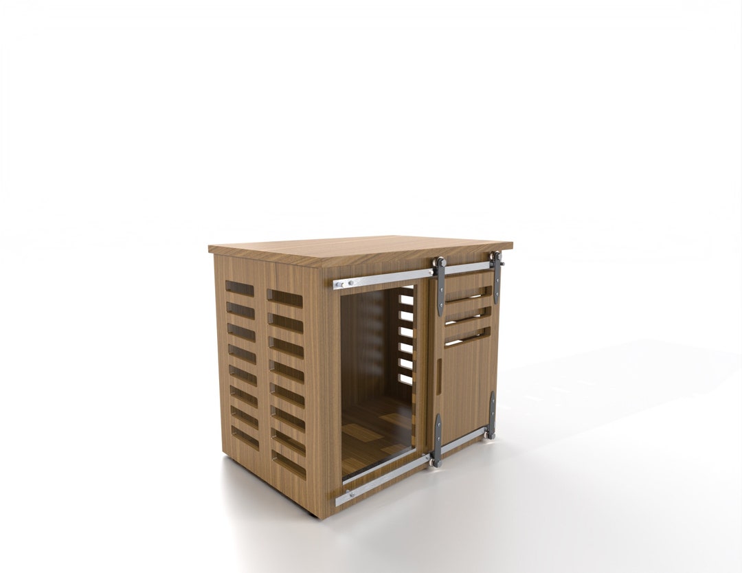 Handmade Modern Wood Dog Crate With Sliding Barn Door - Etsy
