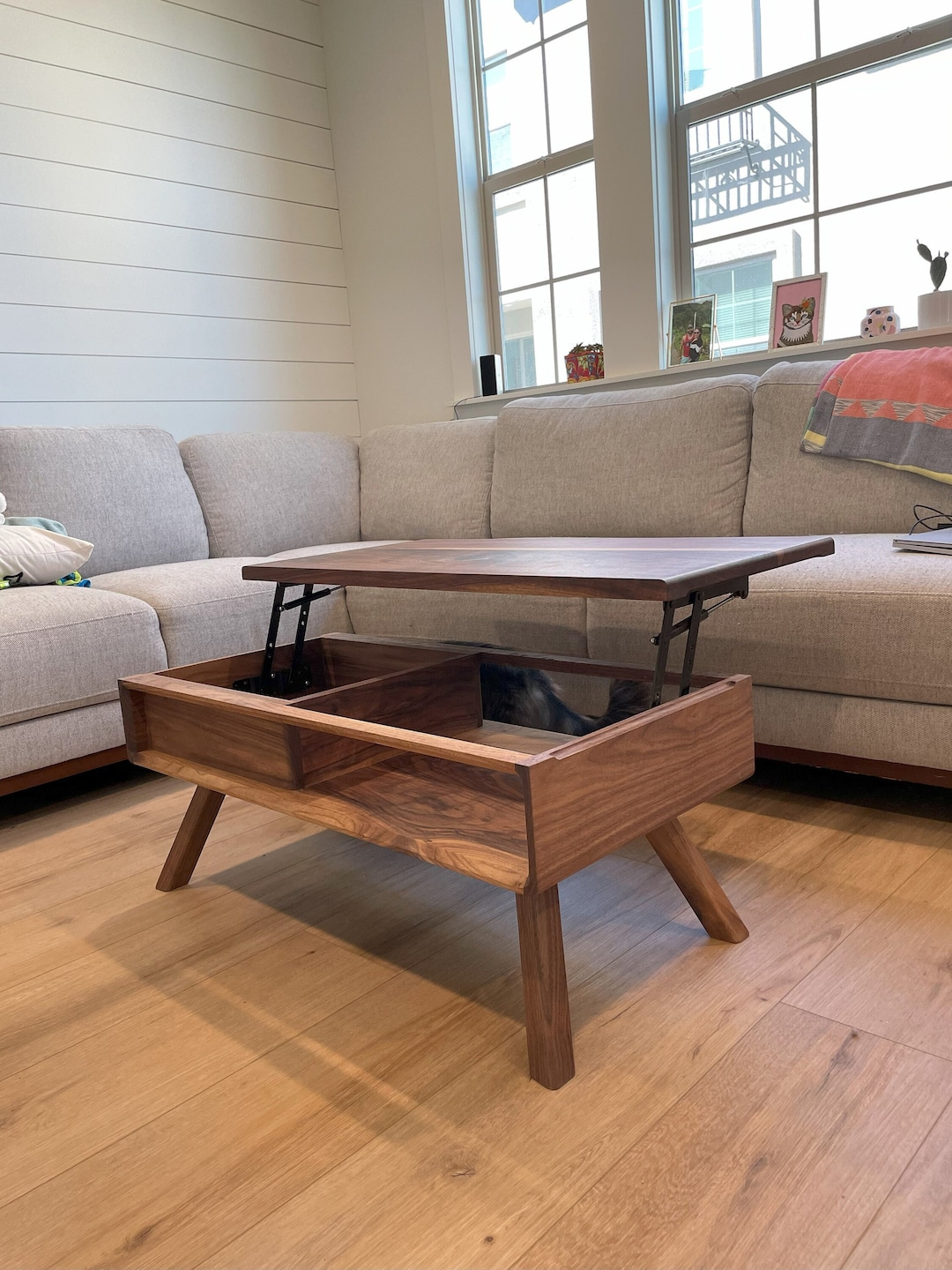 Lift Top Coffee Table Pop up Table Convertible Living Room Table Mid Century Modern Coffee Table Solid Wood Furniture Scandinavian Etsy