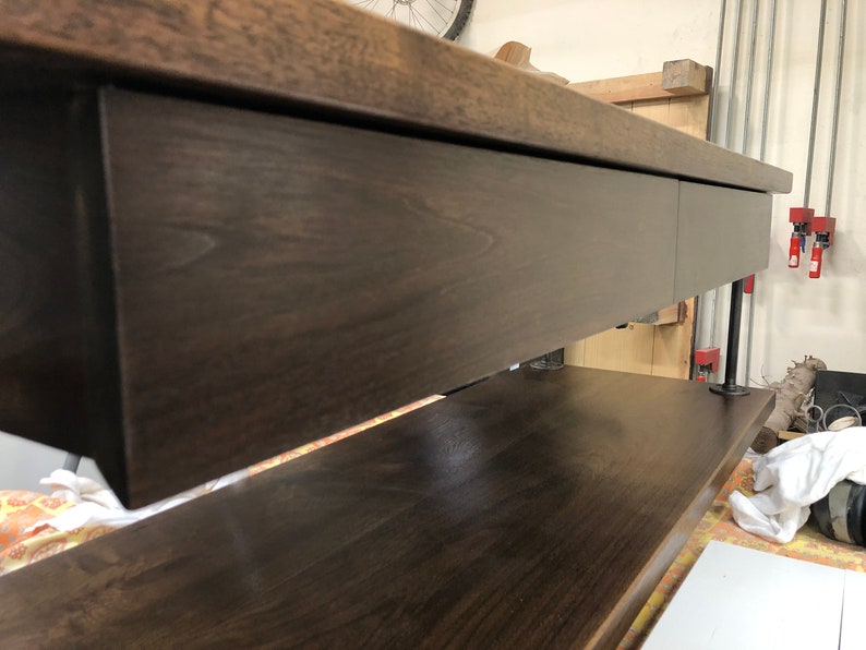 Floating Bathroom Vanity with 2 Drawers and Pipe Solid ...
