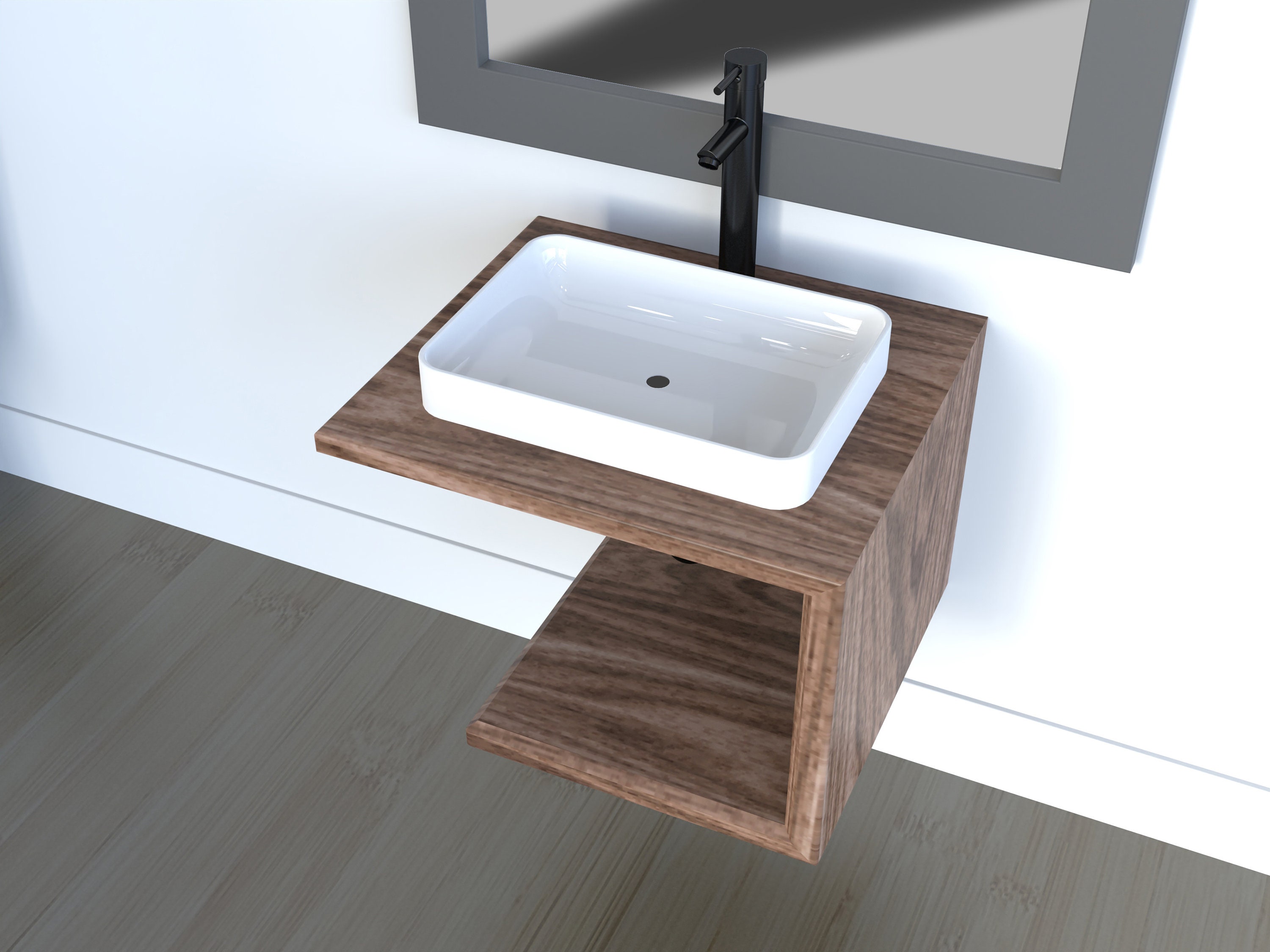 Floating Bathroom Vanity Wood / Scandinavian / urban restroom Etsy