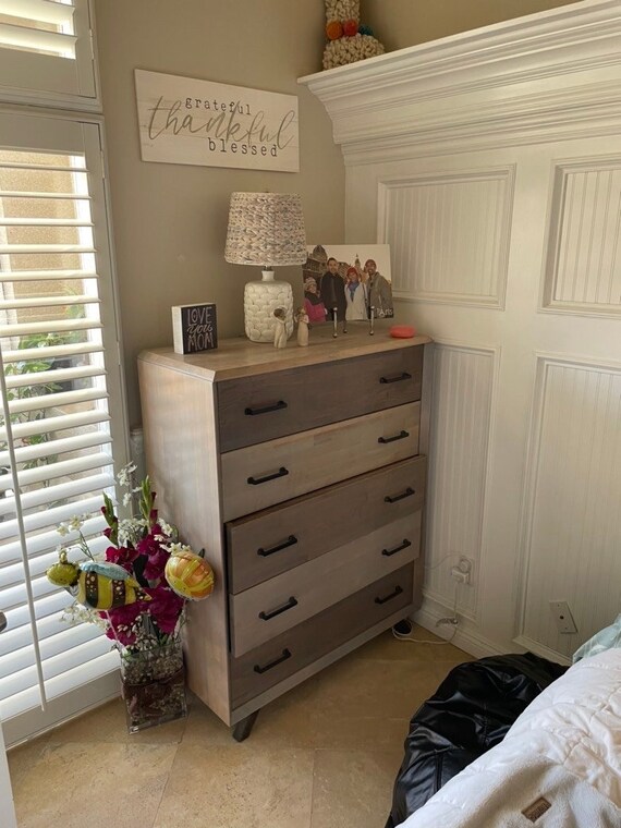 Solid wood vertical shop dresser