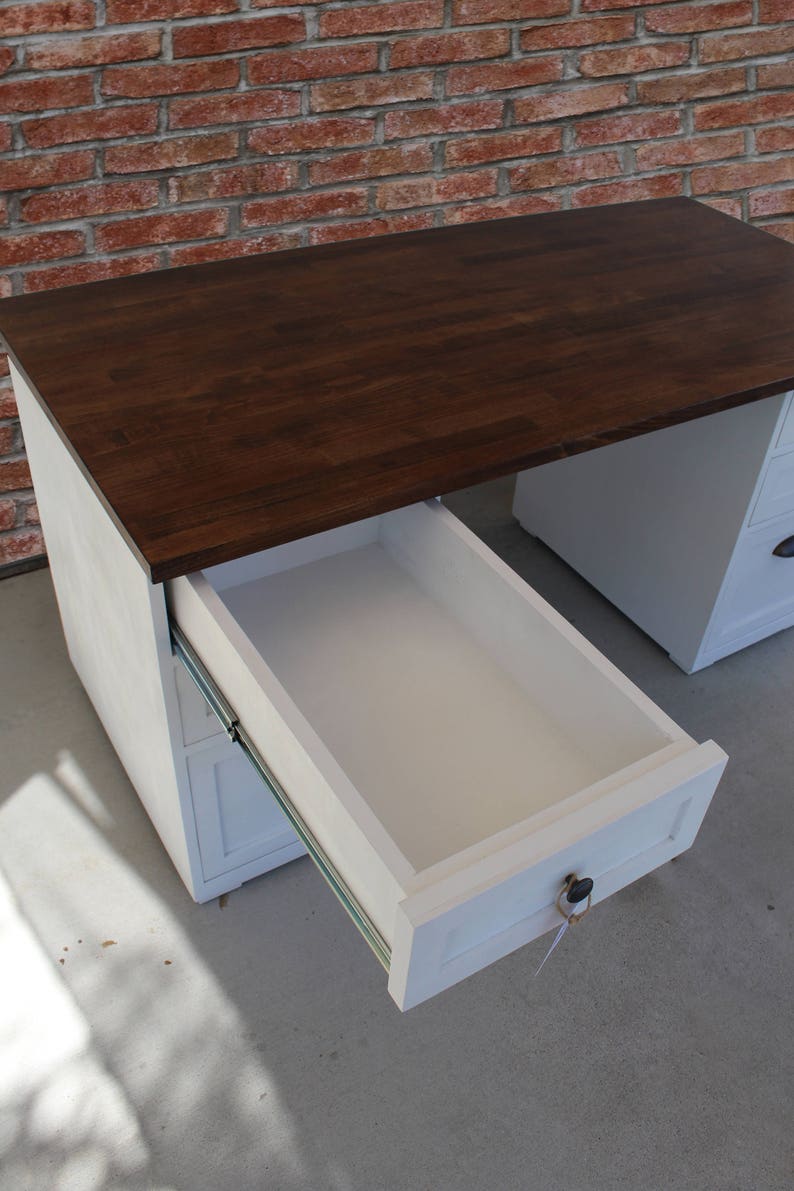 Drawer Desk Rustic Desk Chic Painted Drawers Office Desk Shabby desk rustic office furniture unique desk wood desk
