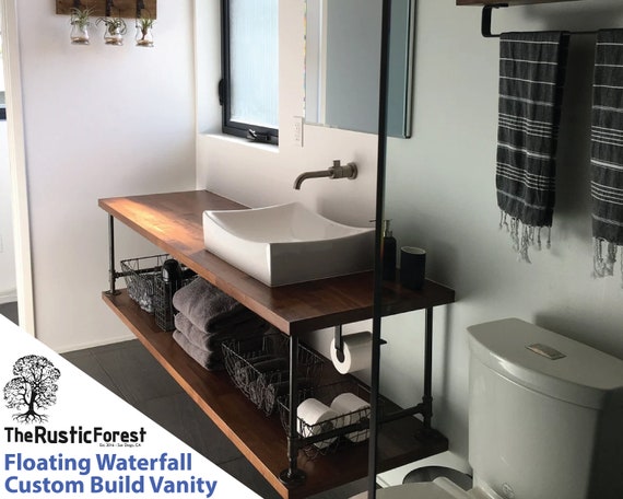 Floating Bathroom Vanity With Pipe Industrial Restroom Floating Bathroom Vanity With Pipe, Double Bath Vanity Cost Philippines
