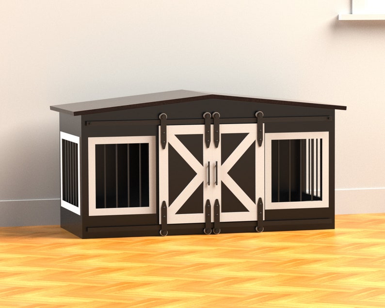 Dog House Sliding barn doors / Crate Kennel/ Dog House / Etsy