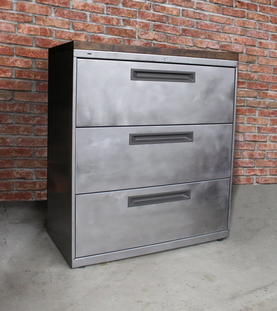 Refinished 3 Drawer Metal Filing Cabinet 30 36 Etsy