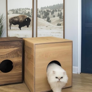 Litter Box Enclosure FOR Litter Robot 4 and 3, Modern CAT Furniture, Pet Furniture, Cat Side Cabinet Table, Litter nightstand, Litter Trays