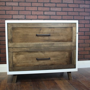 File Cabinet Steel and Wood, Refinished File Cabinet, 2 drawer Cabinet, Chic Modern Office Cabinet, Cabinet Rustic, industrial Modern Urban