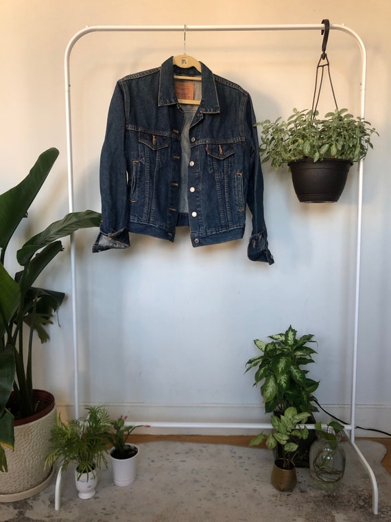 VINTAGE Levi Dark Wash Denim Jacket- SMALL - image 1