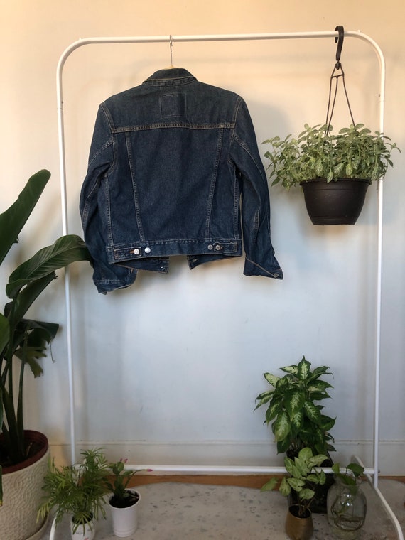 VINTAGE Levi Dark Wash Denim Jacket- SMALL - image 2