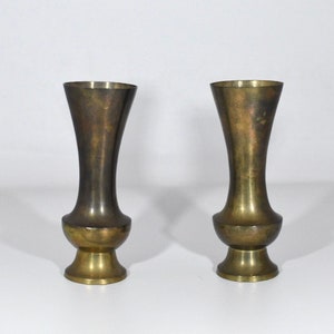 Vintage Brass Fluted Vase Set|Boho Home|MCM Home Decor|Gift for Her|Flower Vase|Vintage Home Decor
