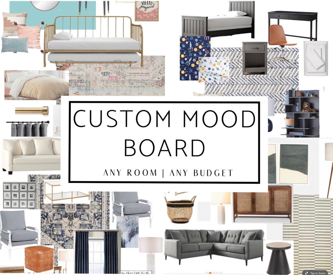 Custom Interior Design Mood Board Vision Board: E-decorating - Etsy