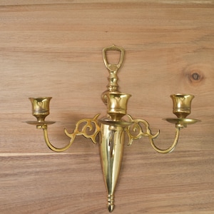 Brass Taper Candle Wall Sconce|Vintage Wall Sconce|Candle Holder|Home Decor