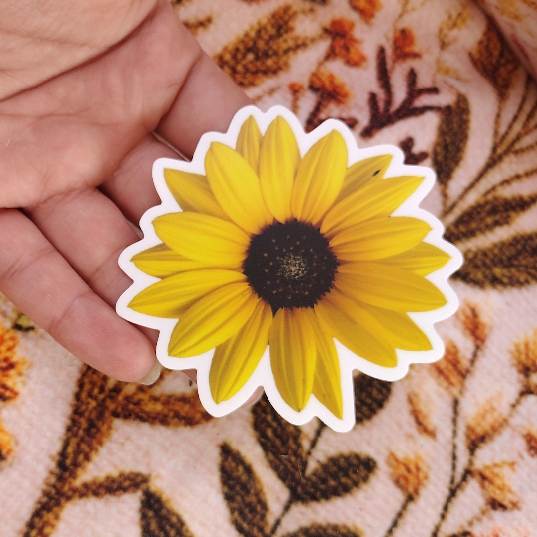 3" Vinyl Sunflower Sticker - Etsy