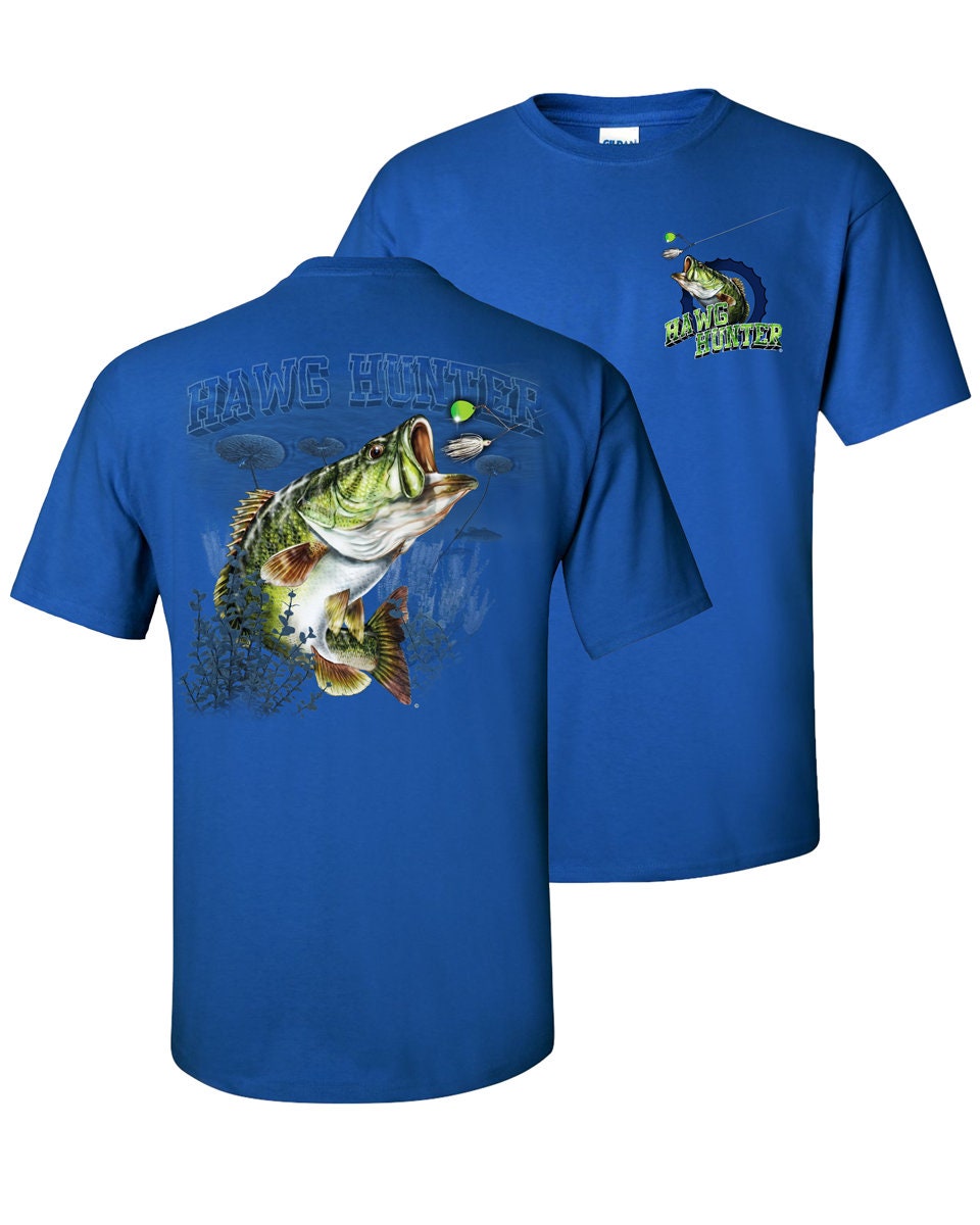 Largemouth Bass hawg Hunter Two Sided Short Sleeve T-shirt 
