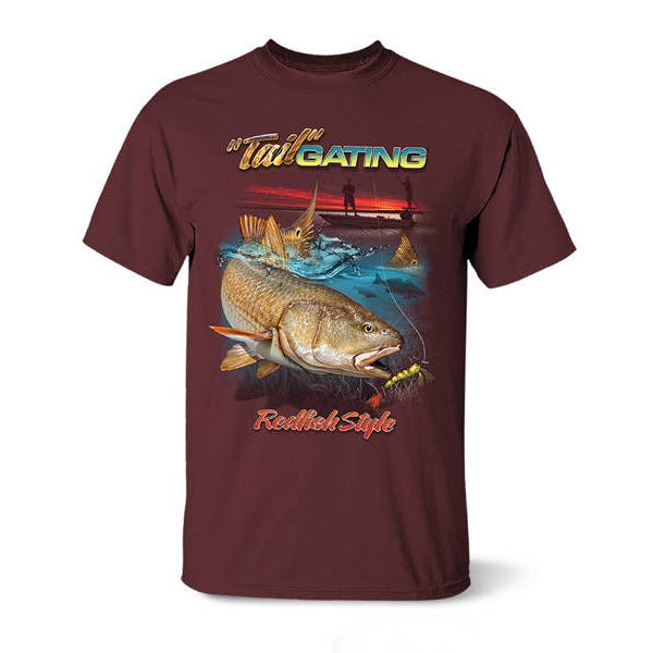 Follow the Action Redfish Tail Gating One-Sided Short Sleeve Shirt