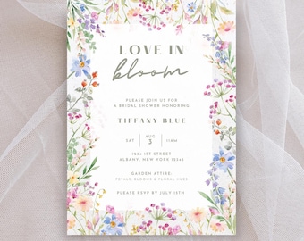 Floral Bridal Shower Invitation: Elegant Custom Design (Digital Download)