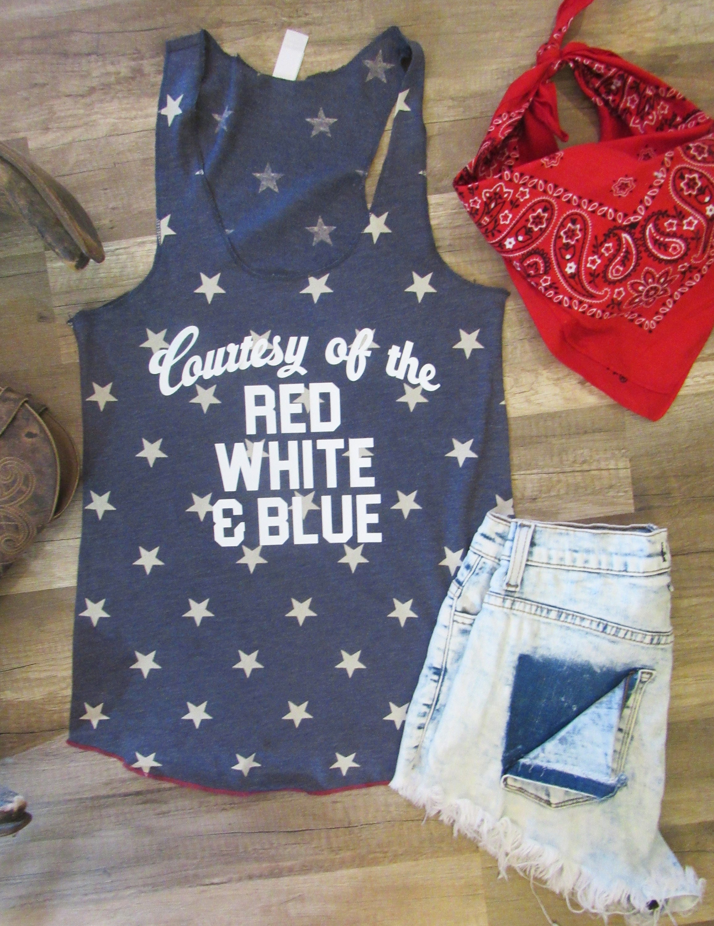 Courtesy of the red white & blue/ star tank/ America/ 4th of | Etsy