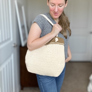 CROCHET PATTERN // Modern Granny Square Tote, Crochet Tote, Beach Bag, Purse, Project Tote, Summer Crochet, Market Bag // Summer Chic Tote