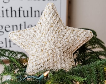 CROCHET PATTERN // Christmas Tree Topper, Crochet Star, Holiday Crochet, Farmhouse Decor, Xmas Decor, Crochet Ornament // Alpine Tree Topper