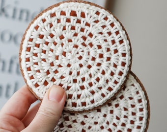 CROCHET PATTERN // Crochet Coasters, Modern Crochet & Cork Coasters, Farmhouse Decor, Home Decor, Crochet Decor // Modern Coasters