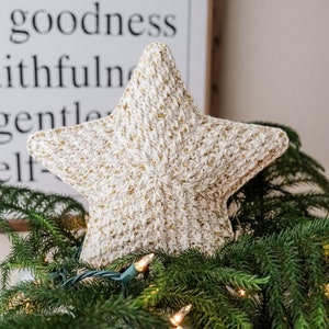 CROCHET PATTERN // Christmas Tree Topper, Crochet Star, Holiday Crochet, Farmhouse Decor, Xmas Decor, Crochet Ornament // Alpine Tree Topper