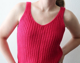 MOTIF CROCHET // Débardeur en crochet, Caraco, Débardeur côtelé, Débardeur en rang court, Débardeur court, Caraco côtelé // Caraco Calvalcade