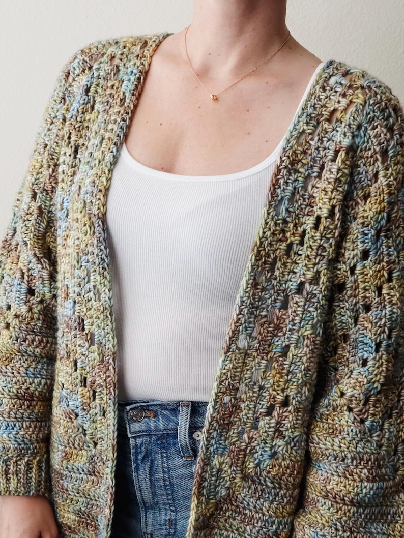 CROCHET PATTERN // Crochet Cardigan, Granny Square Cardigan, Hexagon Cardigan, Crochet Pullover, Oversized Sweater // Homebody Cardigan image 6